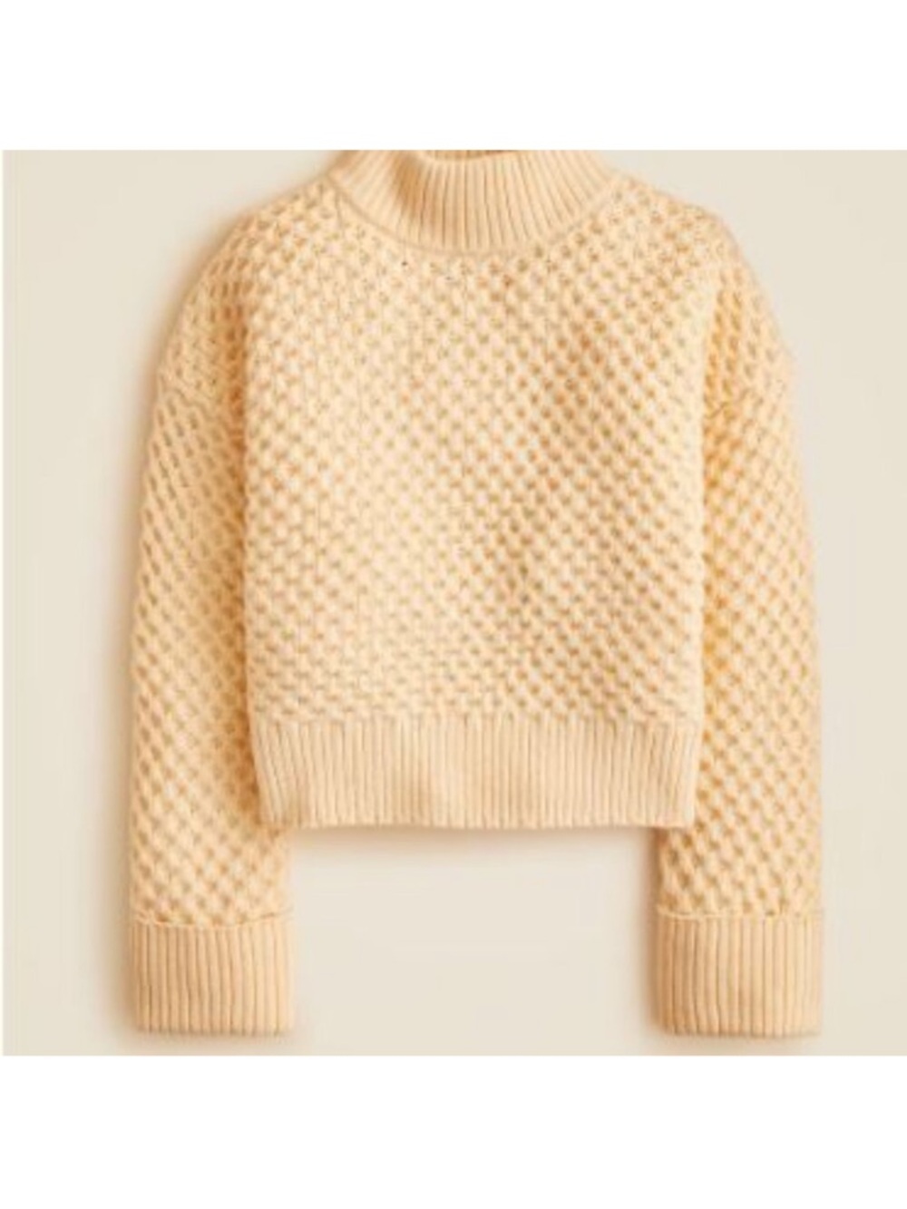 J. Crew Honeycomb Mock Neck Sweater - Cream - Picture 3 of 7